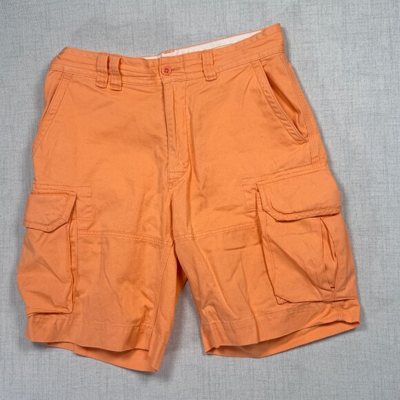 Polo Ralph Lauren Cargo Shorts Flat Front Orange Cotton Pockets Size 32 - Picture 1 of 12